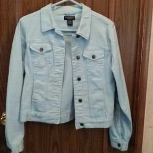 Light blue jean jacket sz medium Outrageous sports